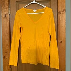 J. Crew Golden Long Sleeve V-Neck Top